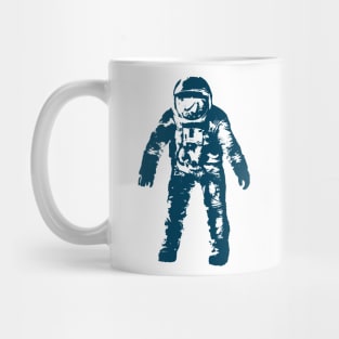 Blue Vector Illustration of Astronaut Spaceman Mug